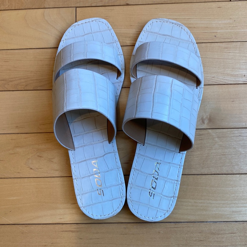 Soda White Karens Double Strap Sandal